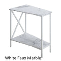 White Faux Marble Wedge End Table I753