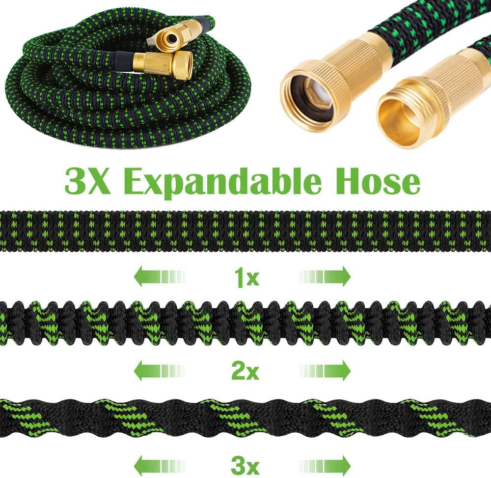 Expandable Garden Hose 75FT Pack of 2 with Spray Nozzle Z849