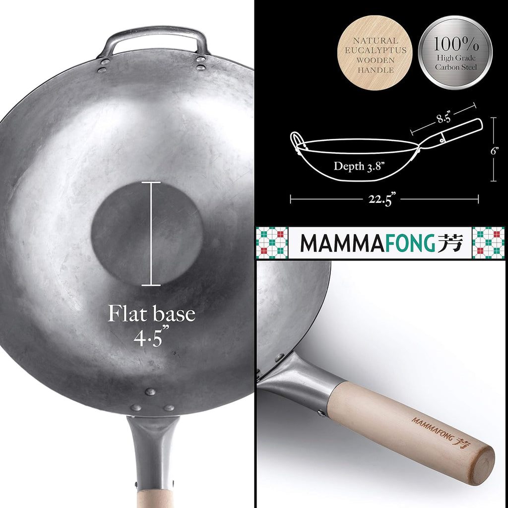 Flat Bottom Carbon Steel Wok Pan 14 Pack of 2 J86371