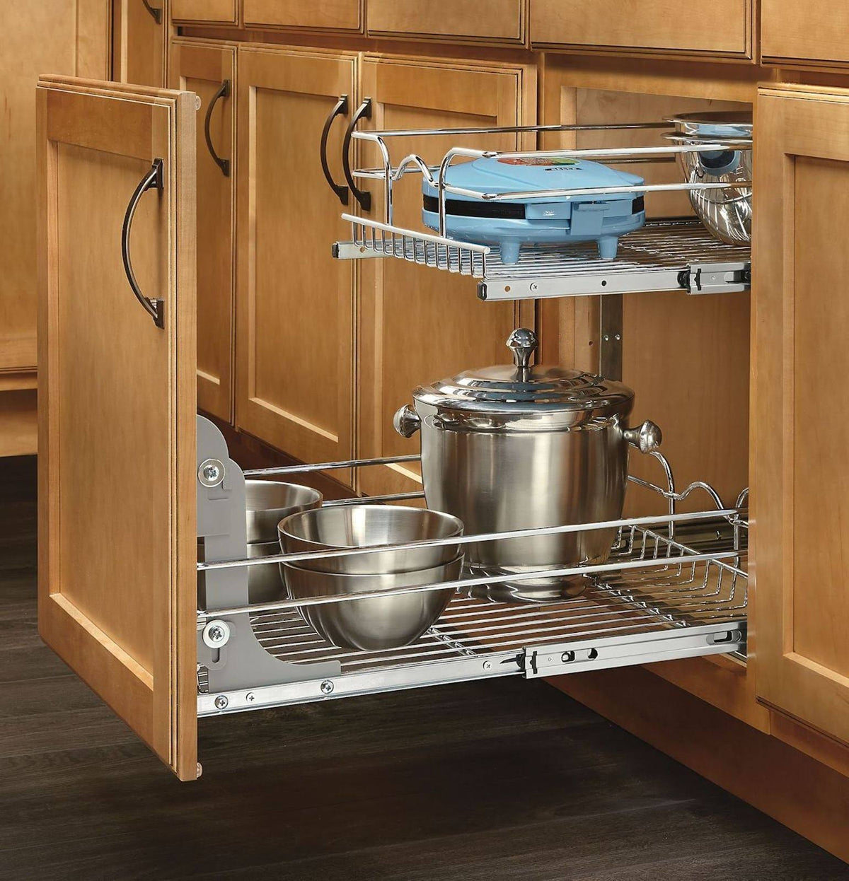 21 in. Chrome 2-Tier Wire Pull-Out Basket W2025