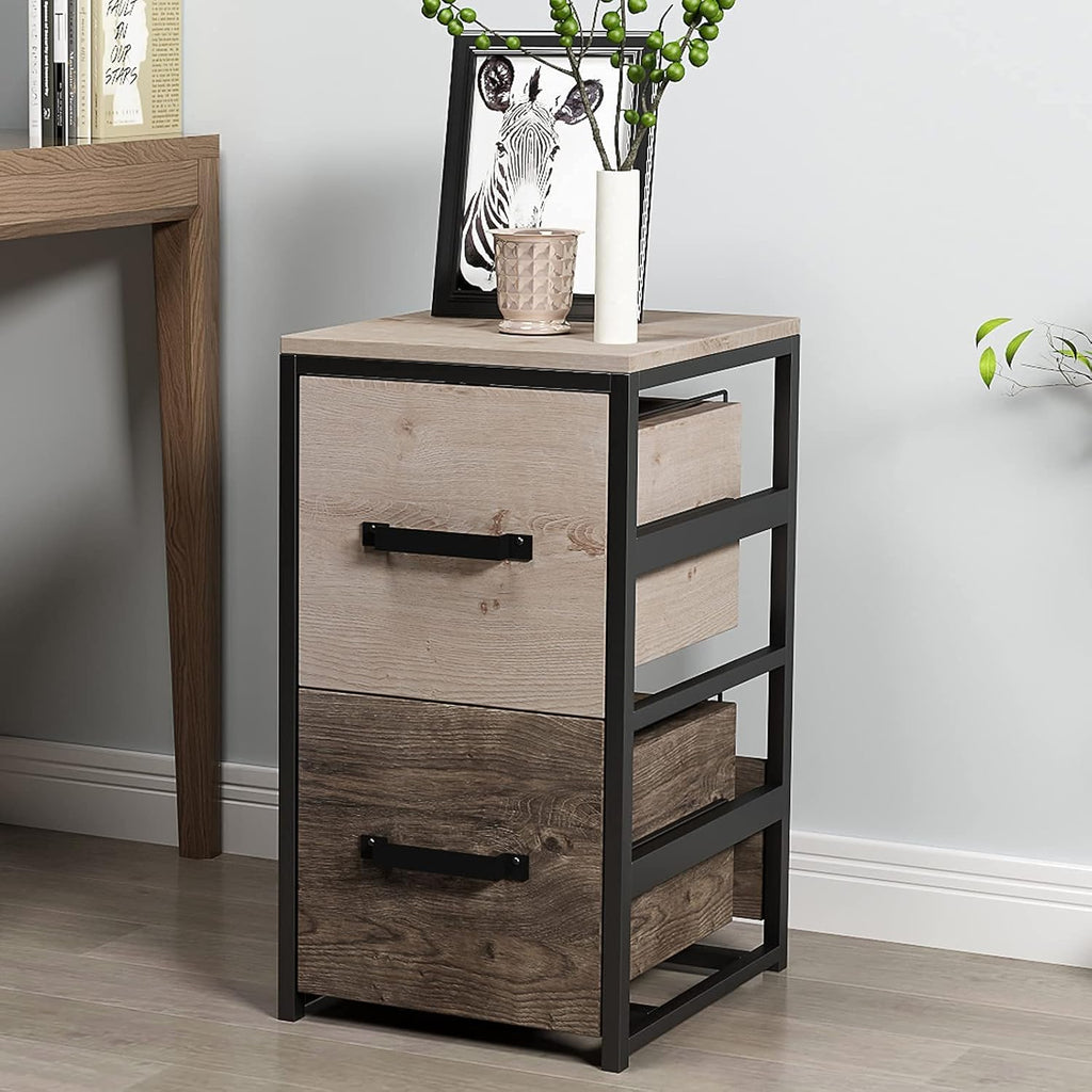 Wooden Lateral File Cabinet with Drawer and Open Storage Shelves L977