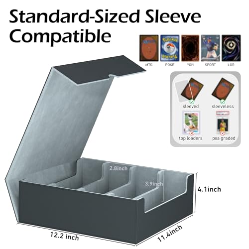 4-Row Trading Card Storage Box with 50 Sleeves & 24 Dividers D7426