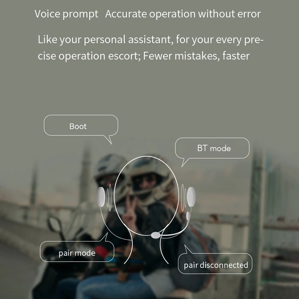 Motorcycle Helmet BT Headset Waterproof Communication System Q24393