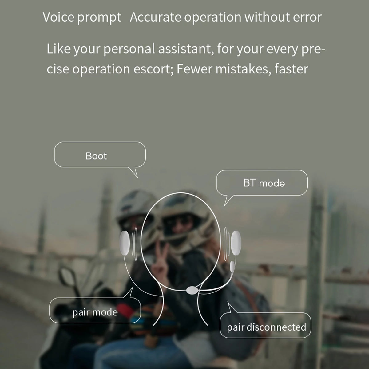 Motorcycle Helmet BT Headset Waterproof Communication System Q24393