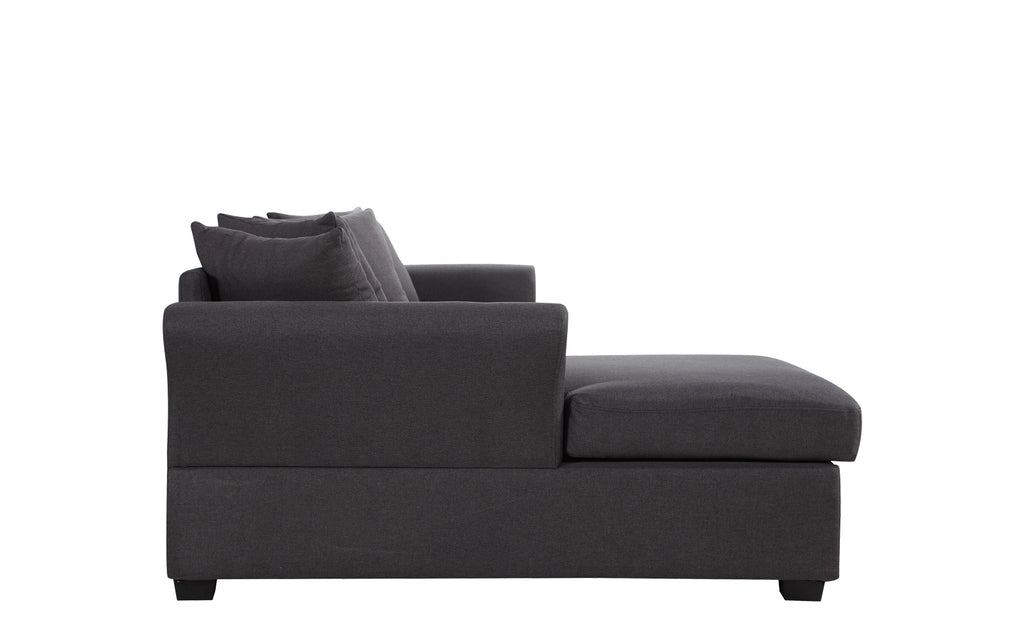 Dark Grey Linen L-Shape Sectional Sofa with Chaise Lounge G962