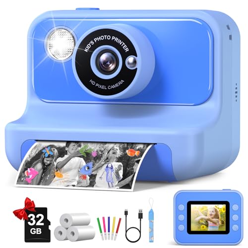 Blue Instant Print Kids Camera with 32GB Card N54018