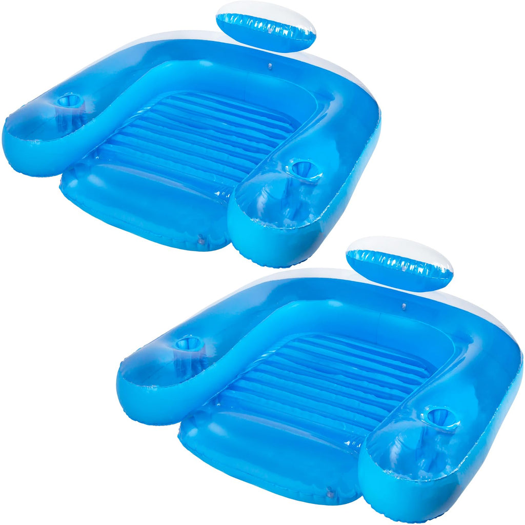 Inflatable Pool Float Lounge Chair with Cup Holders H1617