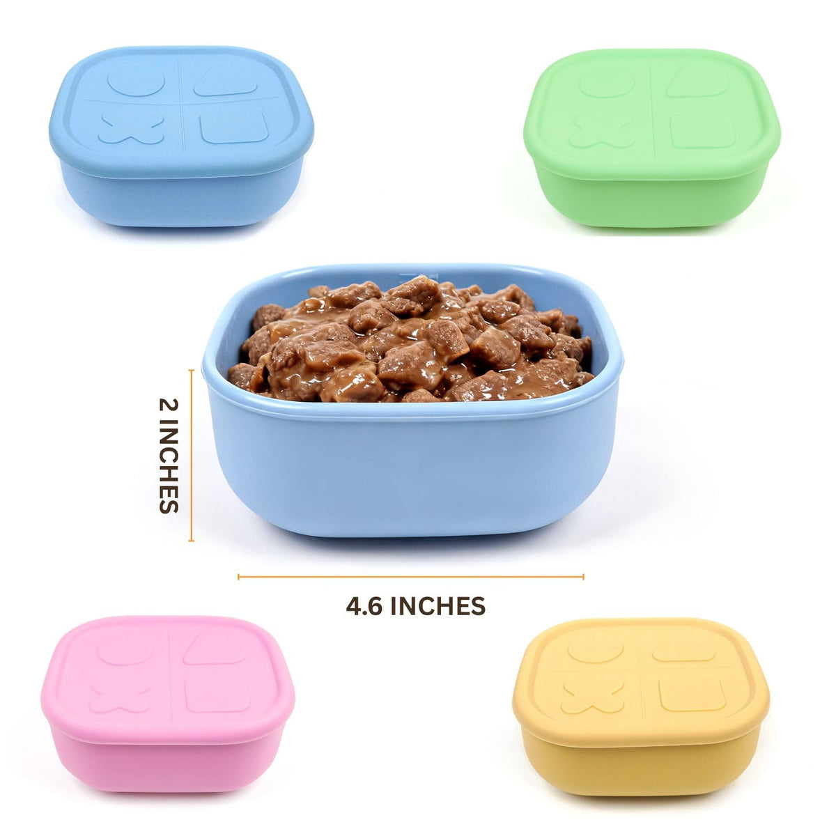 Airtight Pet Wet Food Storage Containers with Lids 4-Pack 12oz G94398