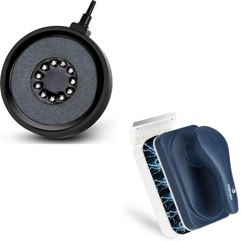 Aquarium Air Bubble Light and Magnetic Glass Clean Brush Y593630