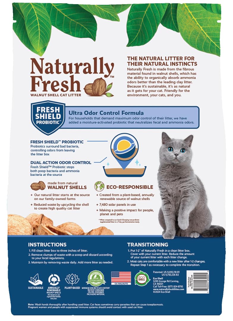 Walnut Shells Cat Litter, Multi-Cat, Unscented, 26 Lbs T17748