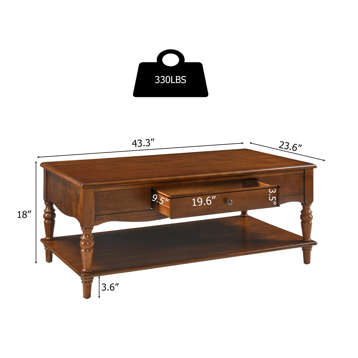Rectangular Coffee Table and Two Square End Tables with Storage Drawer N147405