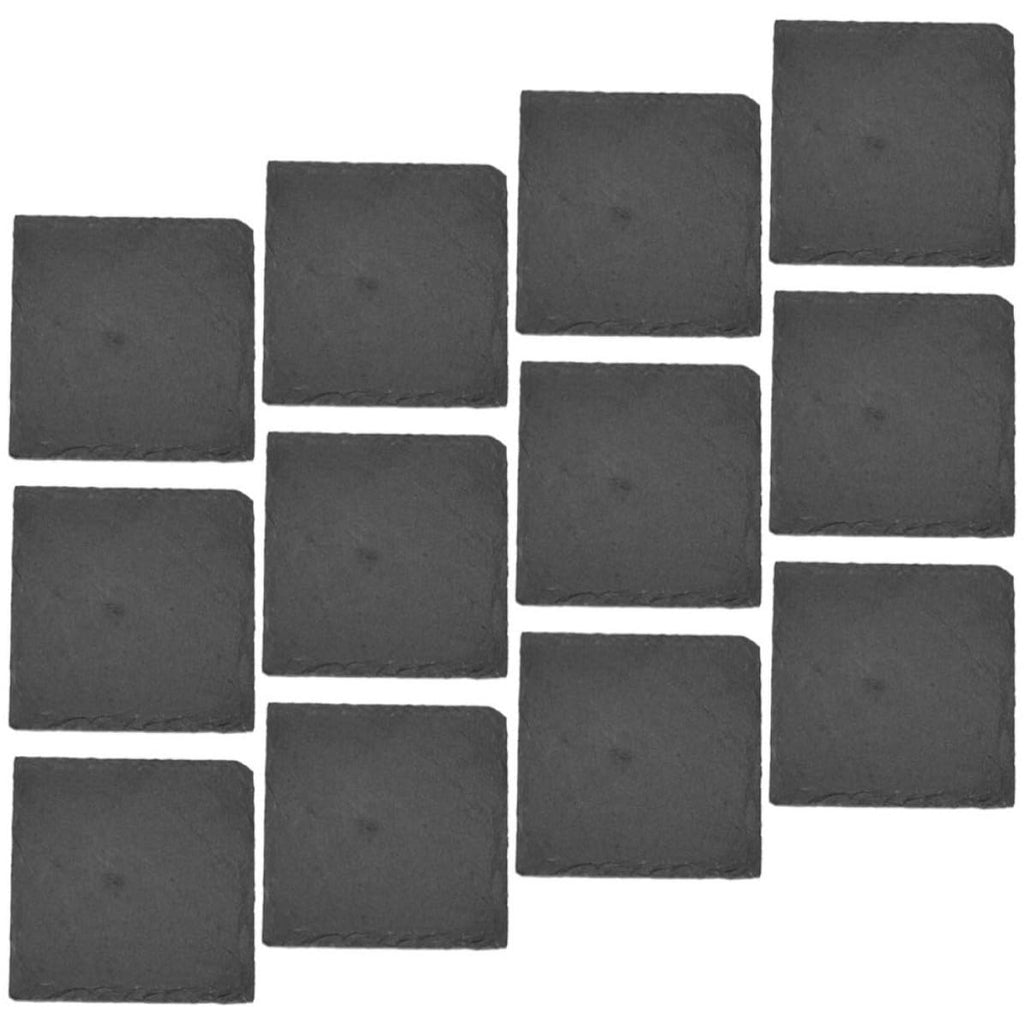 Black Natural Stone Square Coasters X43920