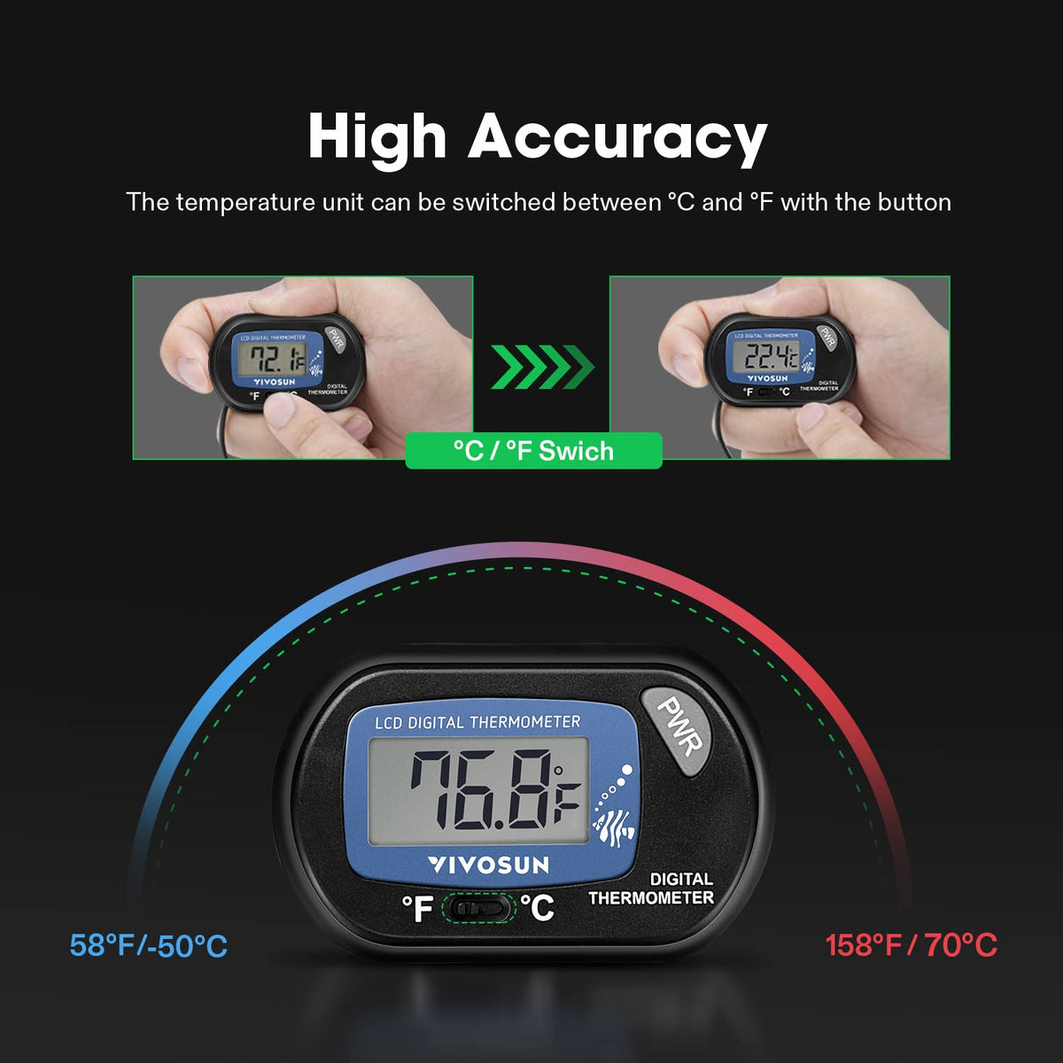 2-Pack LCD Digital Aquarium Thermometer I499582