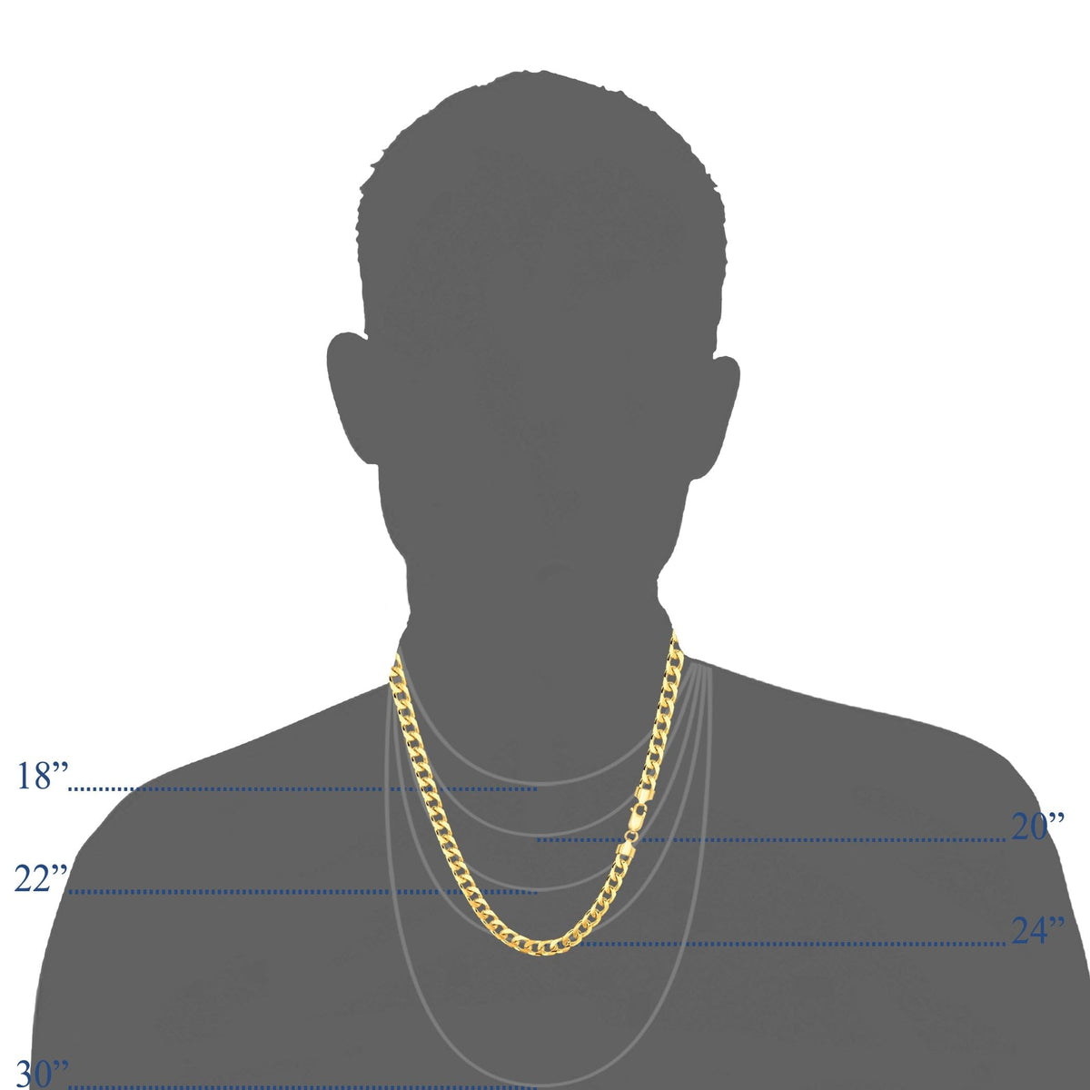 14k Yellow Gold Cuban Link Chain Necklace Z22371