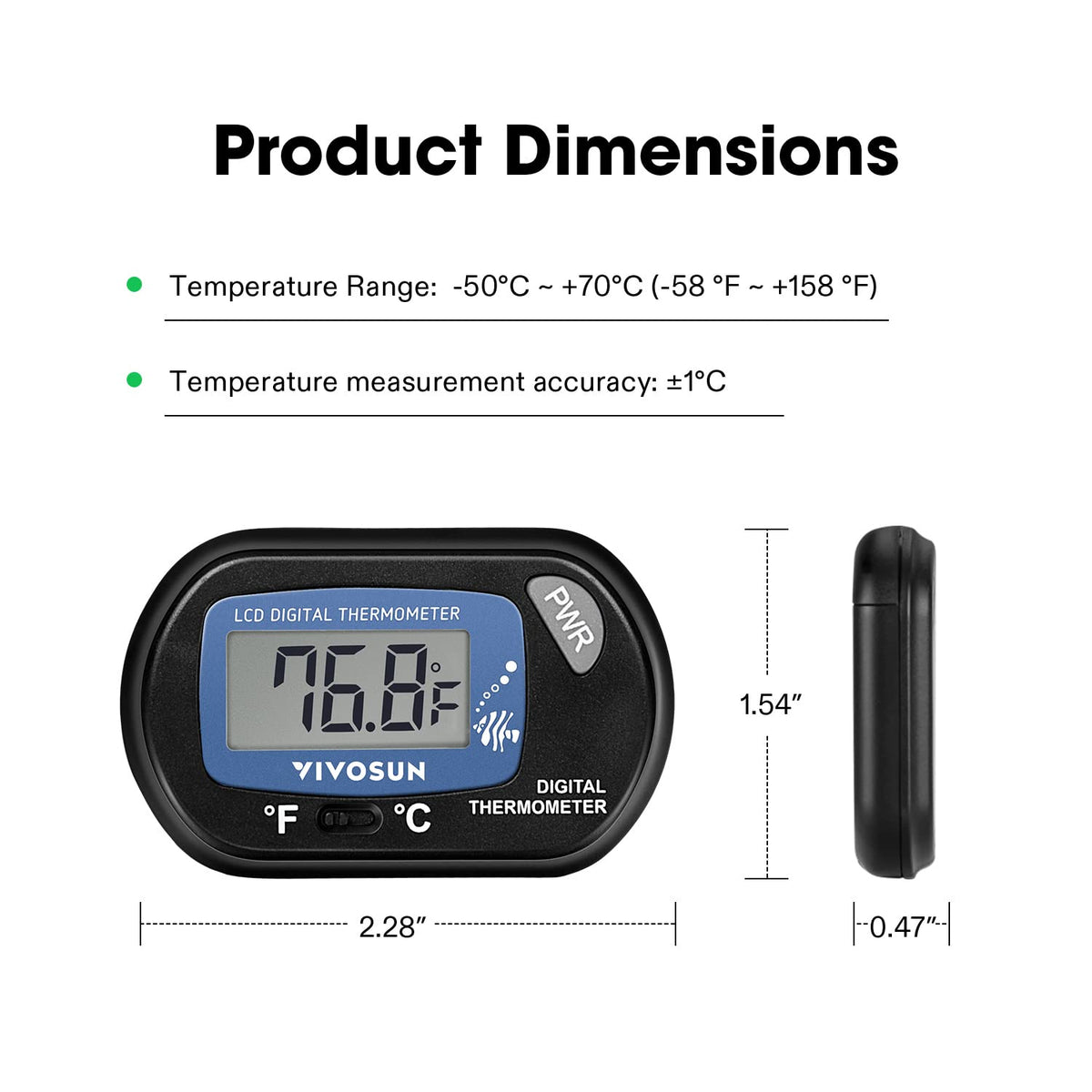 2-Pack LCD Digital Aquarium Thermometer I499582