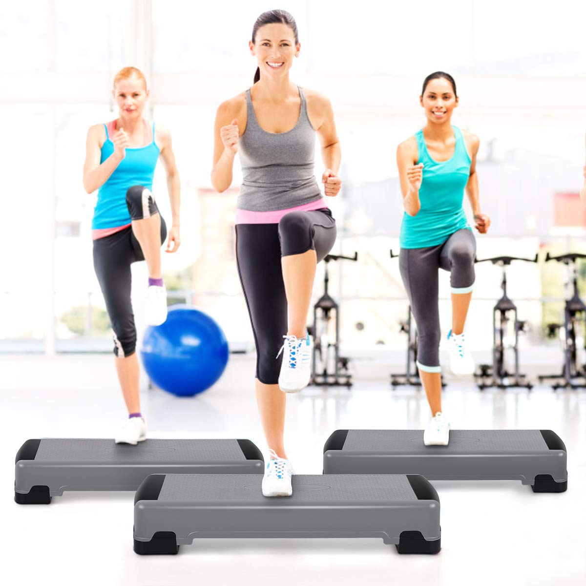 35" Height-Adjustable Non-Slip Aerobic Step Platform N4185