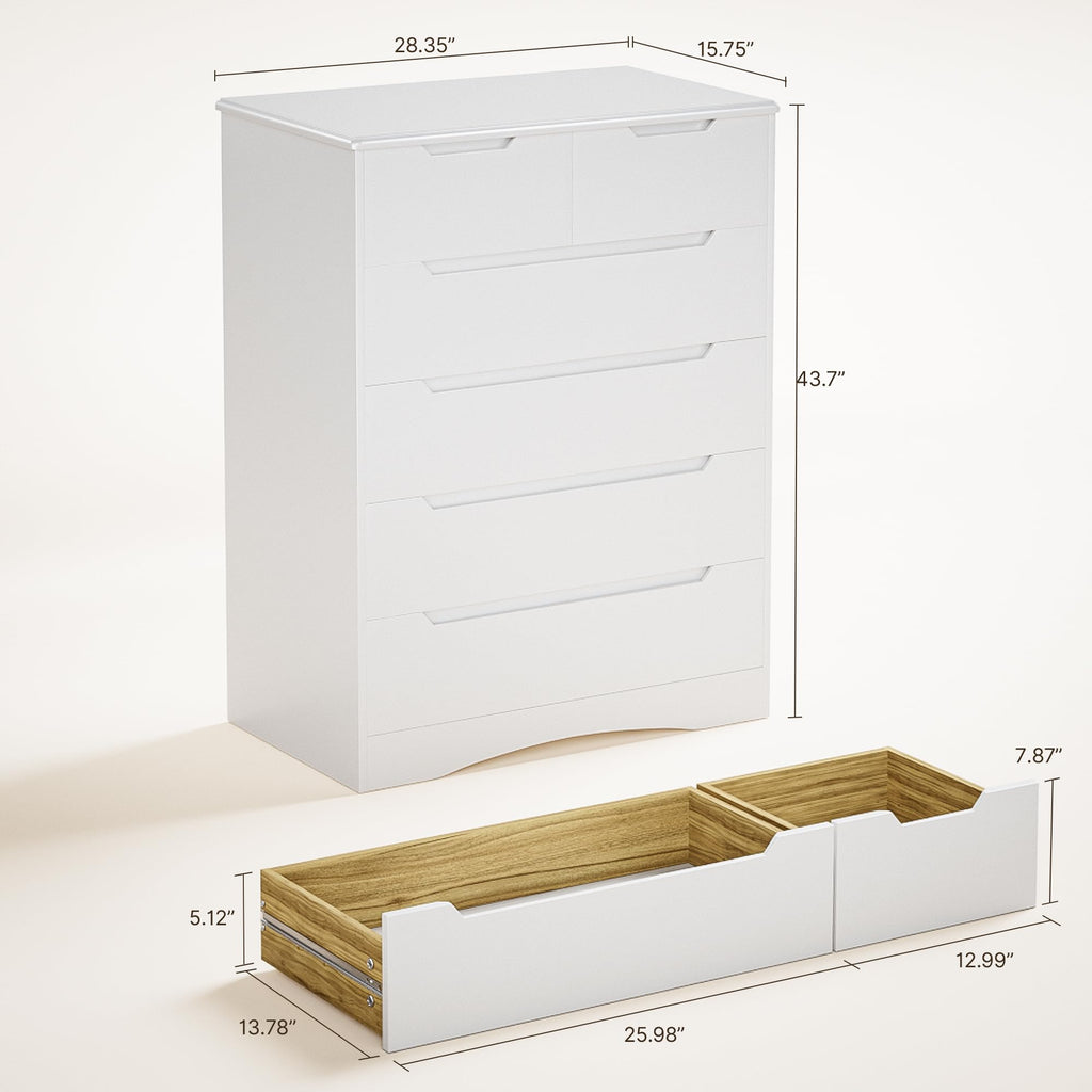 White 6 Drawer Dresser G186089