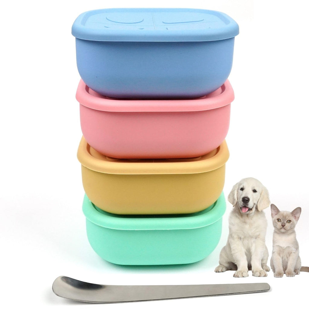 Airtight Pet Wet Food Storage Containers with Lids 4-Pack 12oz G94398