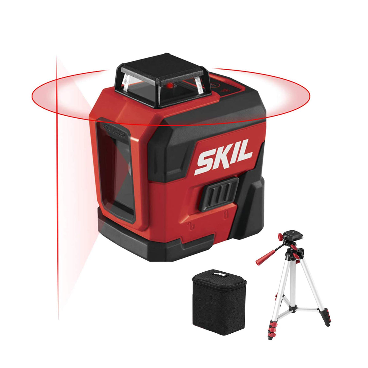 65ft. Red Self-Leveling Cross Line Laser Level with Tripod & Carry Bag V817535