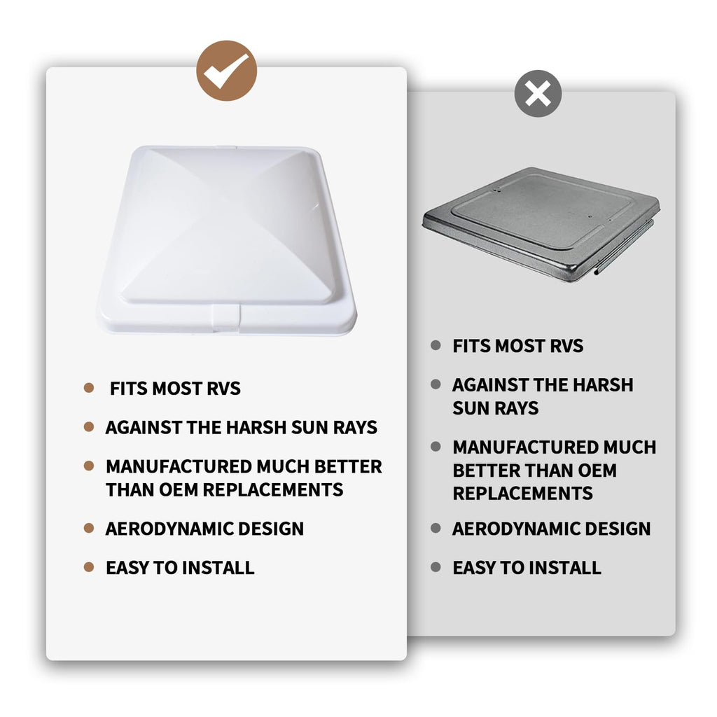 4 Pack 14 x 14 White RV Roof Vent Cover O40774