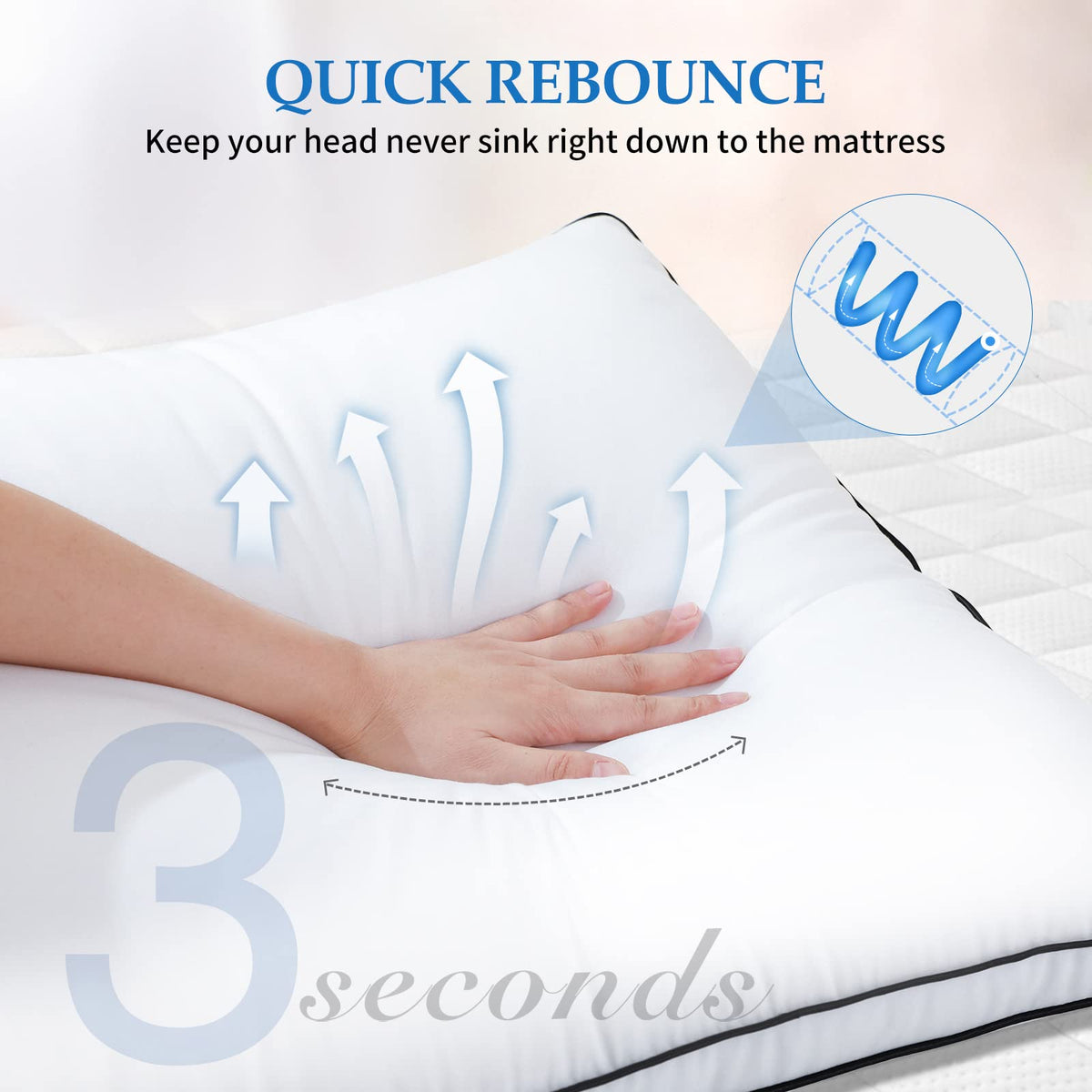 King Size Set of 2 Bed Pillows Q532