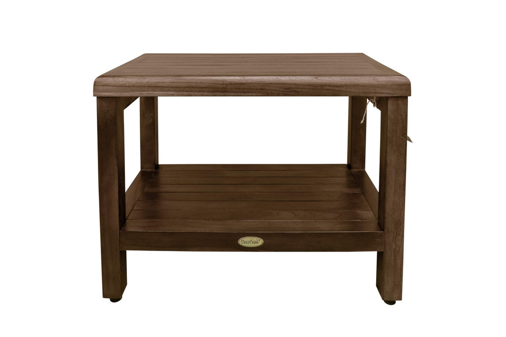 24" Teak Shower Bench with Shelf O177963