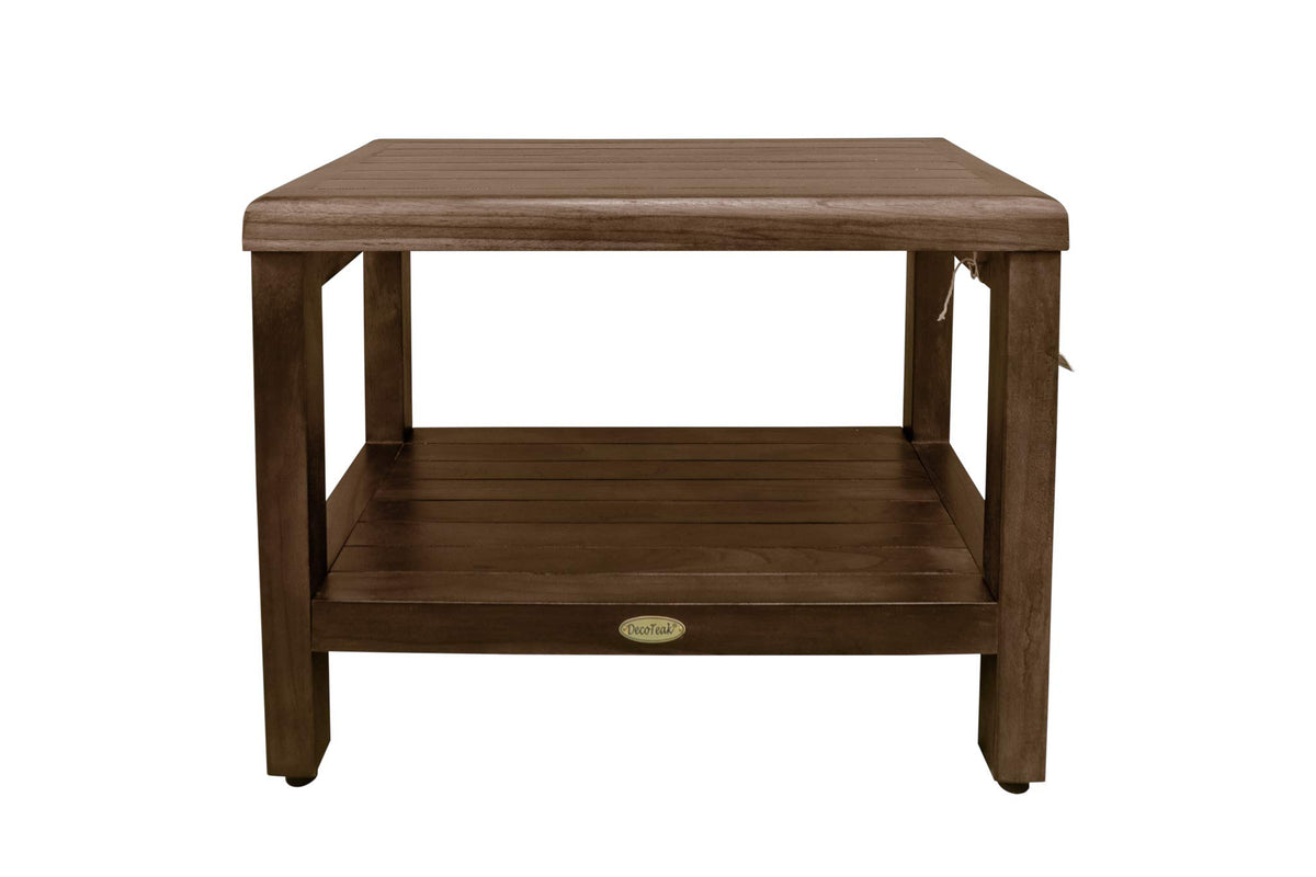 24" Teak Shower Bench with Shelf O177963