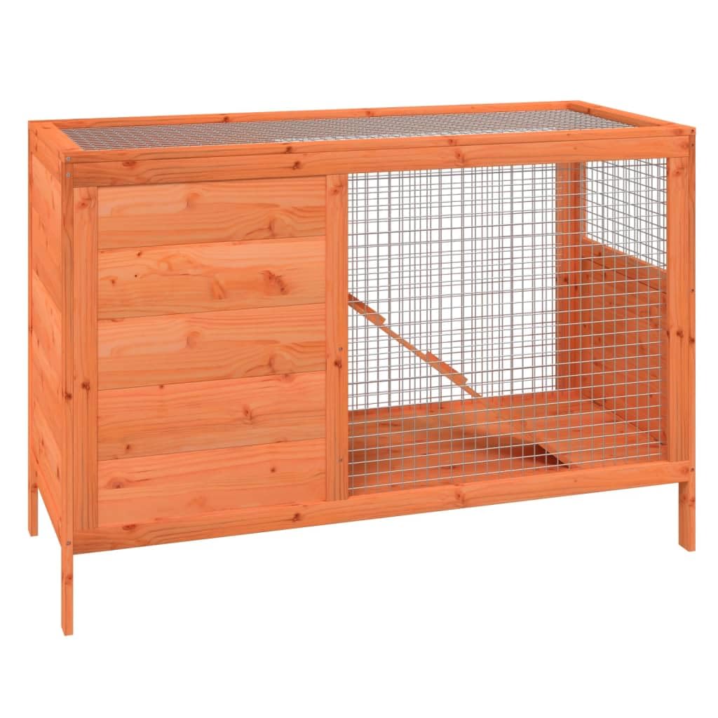 2 Tier Solid Wood Rabbit Hutch with Ramp S271598