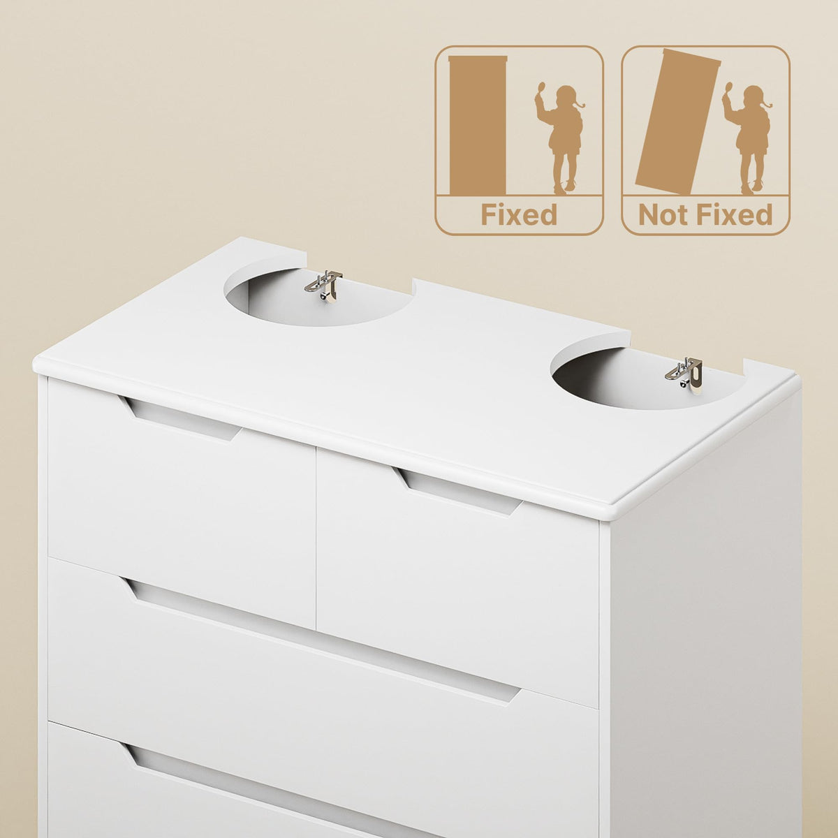 White 6 Drawer Dresser G186089