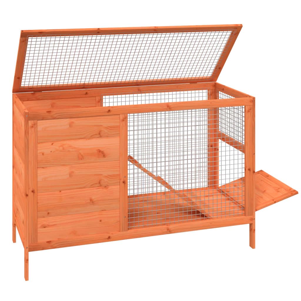 2 Tier Solid Wood Rabbit Hutch with Ramp S271598