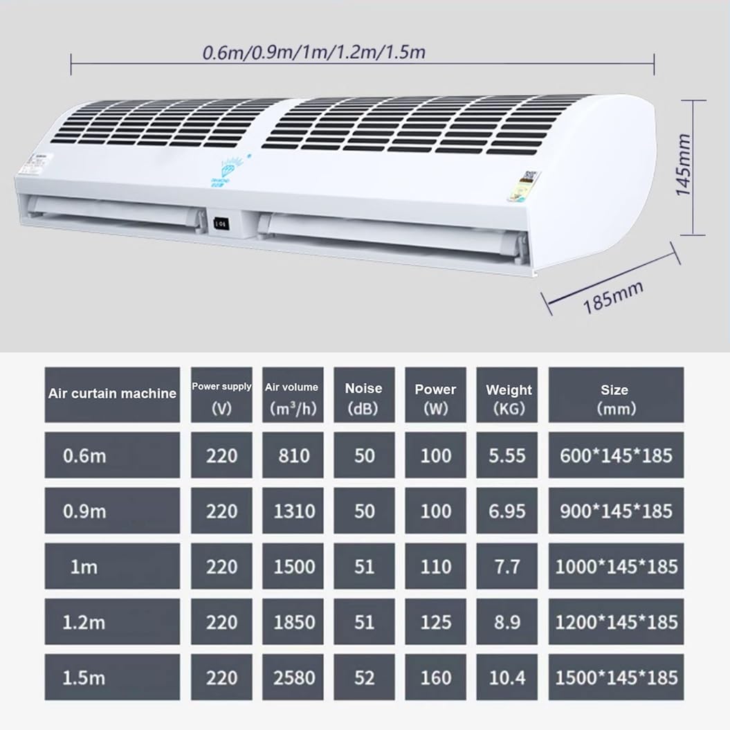 Wall-Mounted Air Curtain, 2 Speed Settings, 60cm H6102