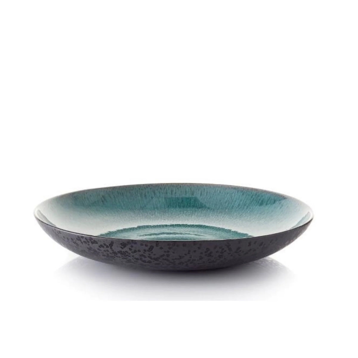 Black Green Stoneware Serving Dish O7810