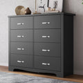 Black 8 Drawer Wood Dresser T44403