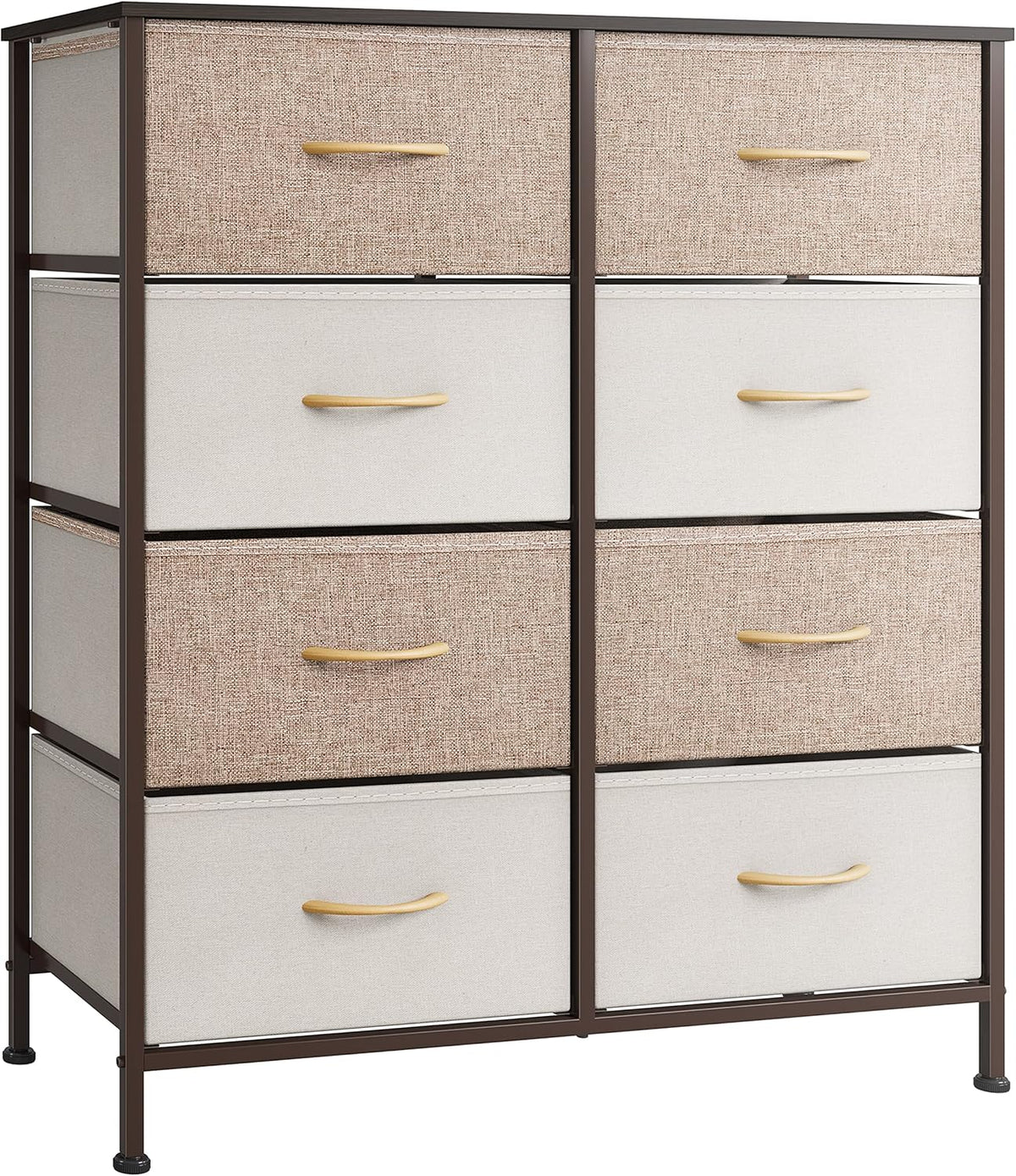 Black 8 Drawer Fabric Storage Tower with Wood Top O74693