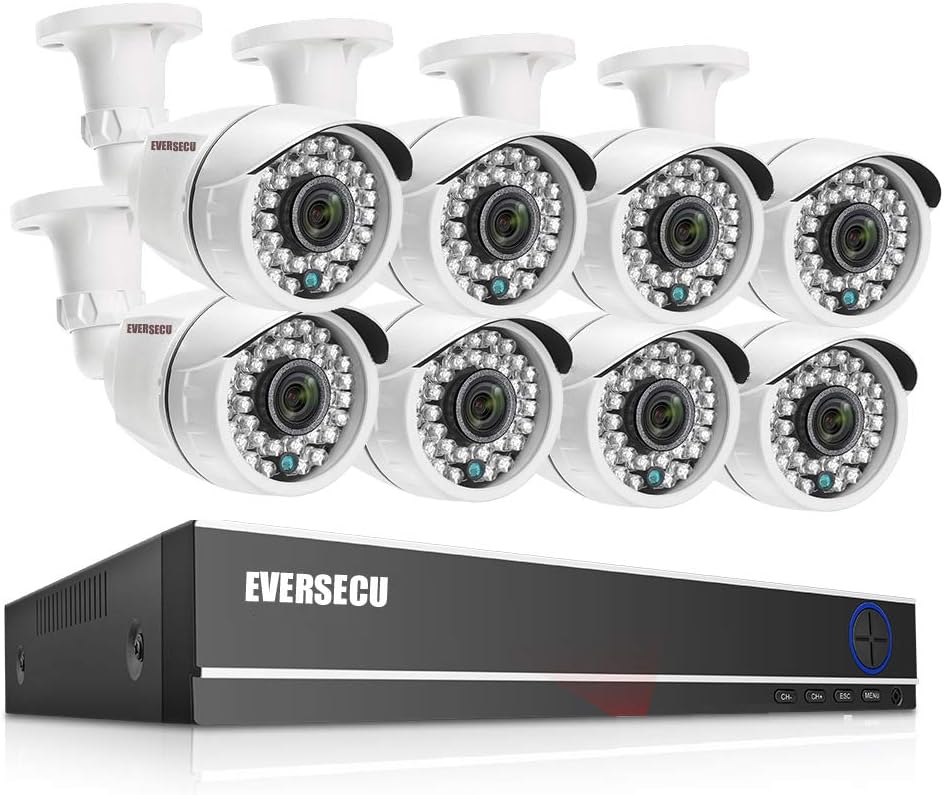 8 Channel Wired Security Camera System 1080P DVR with 8 Weatherproof Cameras H882