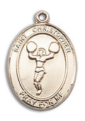 14kt Gold Filled Cheerleading Medal Pendant Necklace X7489
