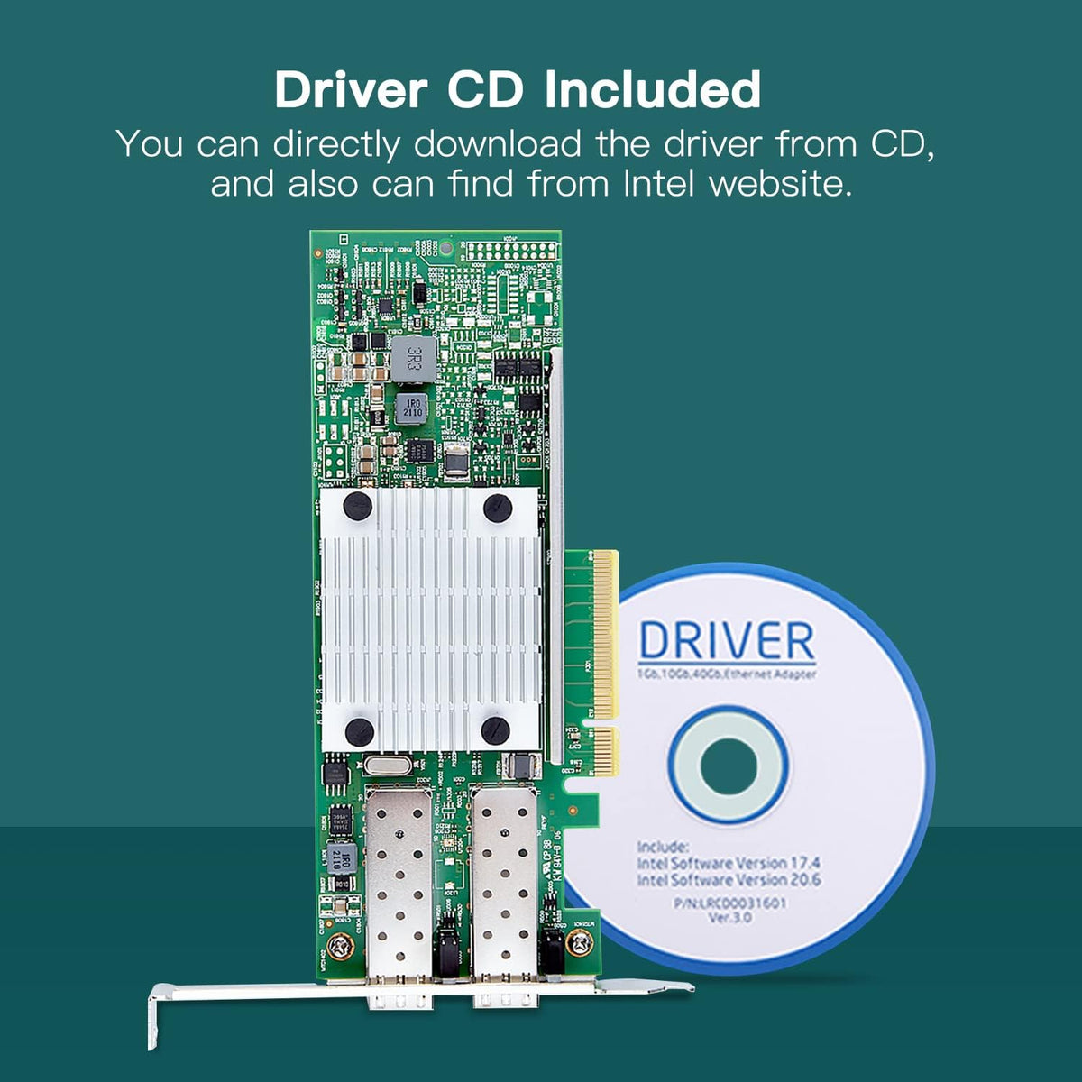 Dual SFP+ Ports PCI-E X 8 Fiber to Ethernet Server Adapter C734