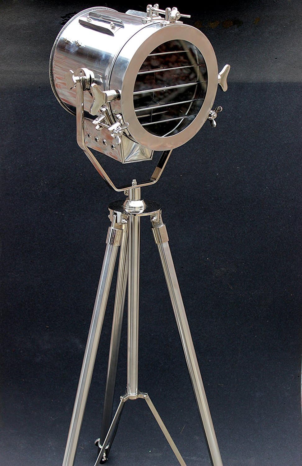 Chrome & Silver Finish Steel Tripod Floor Lamp W10830