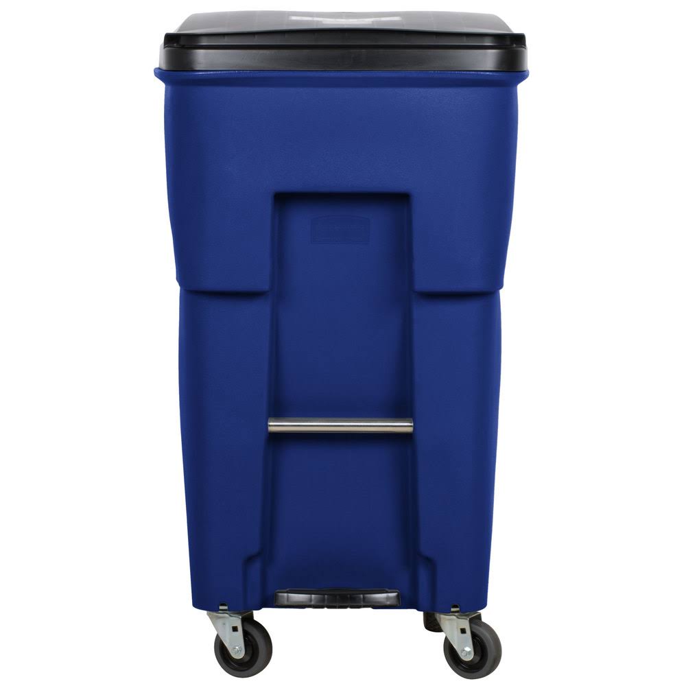 Blue Rectangular Rollout Trash Can C481