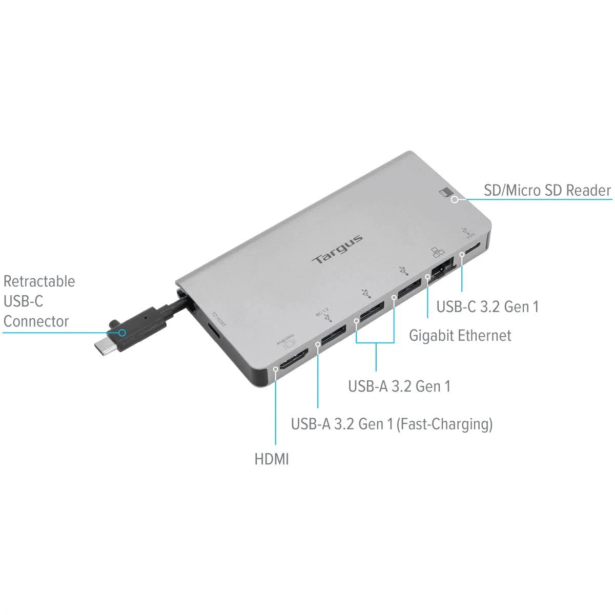 Usbc DP Alt Mode Single Video 4K HDMI Docking Station with Card Reader A4700