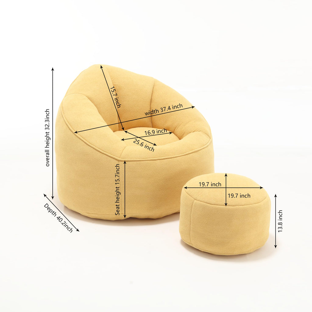 Microfiber Bean Bag Chair with Footrest S1999