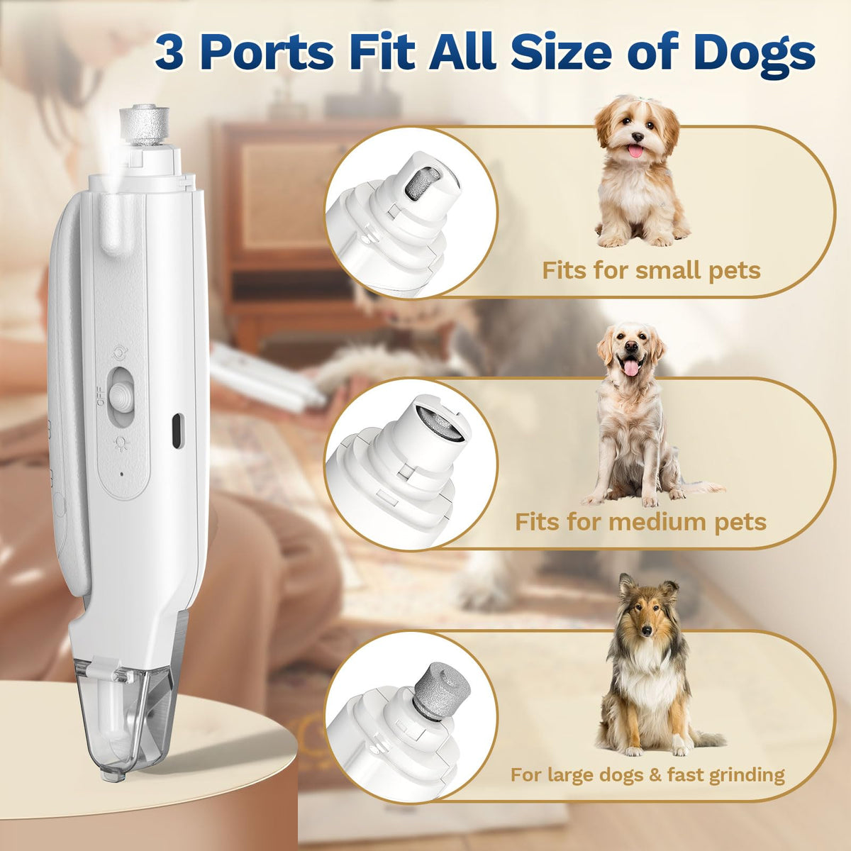2-in-1 Dog Nail Clippers & Grinder with LED Light H103