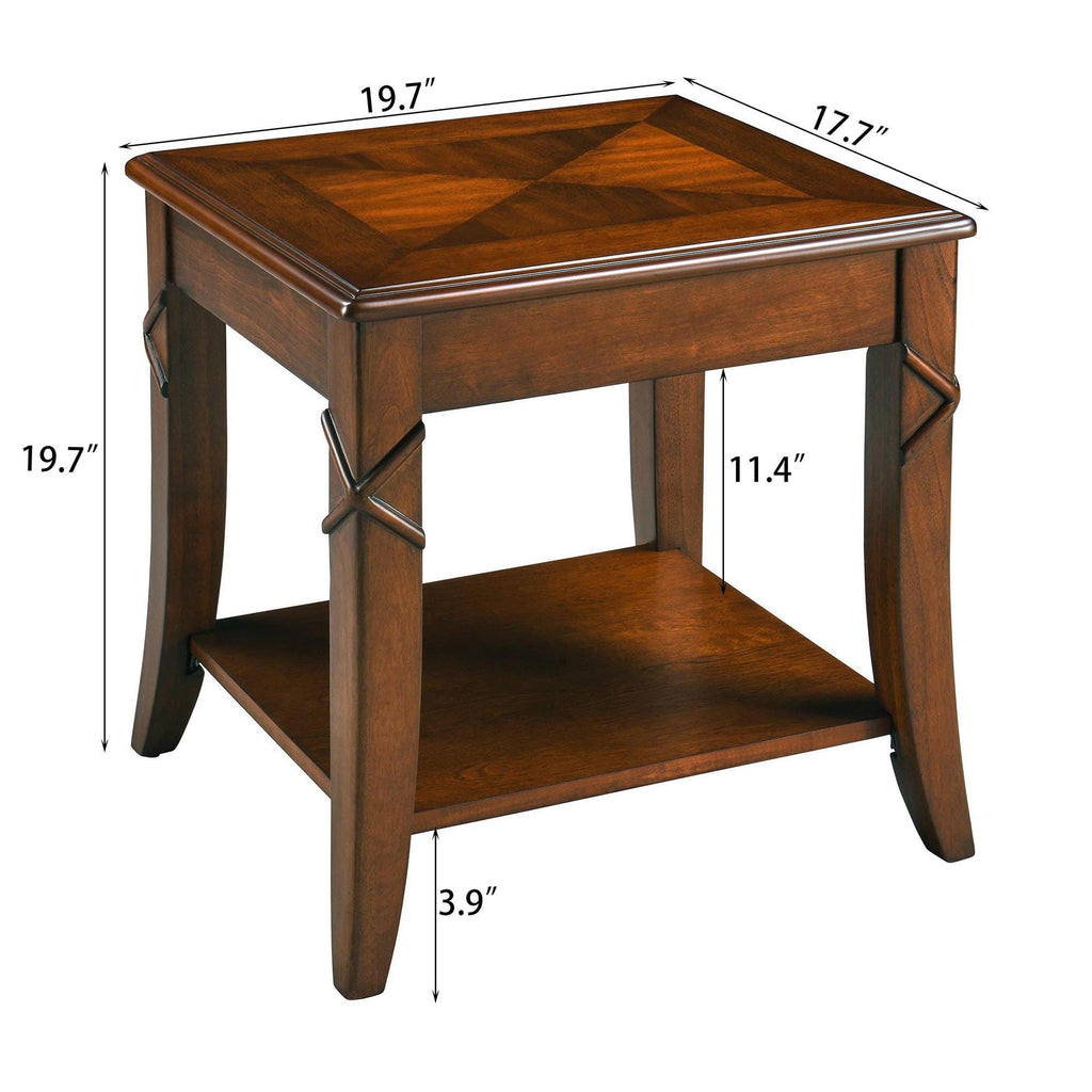 Solid Wood End Table with Storage Shelf J577278