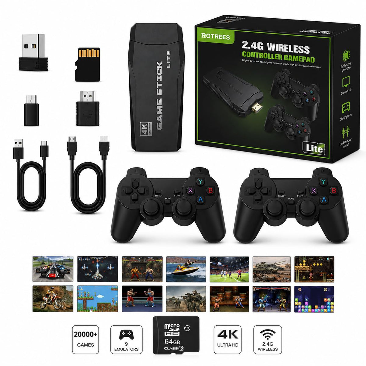 Retro Gaming Console 4K HDMI with 20,000+ Built-in Classic Video Games R6977