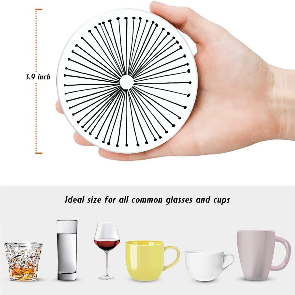 Set of 6 Ceramic Stone Coasters V2156