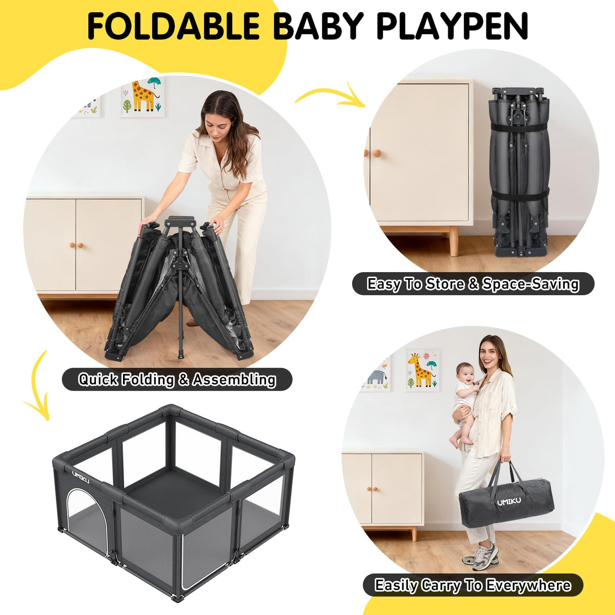 Foldable Baby Playpen 50X50 Q391