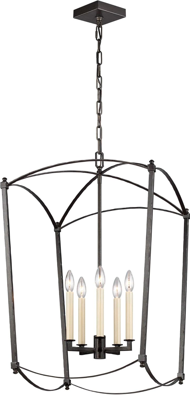 5-Light Steel Candle Chandelier P199