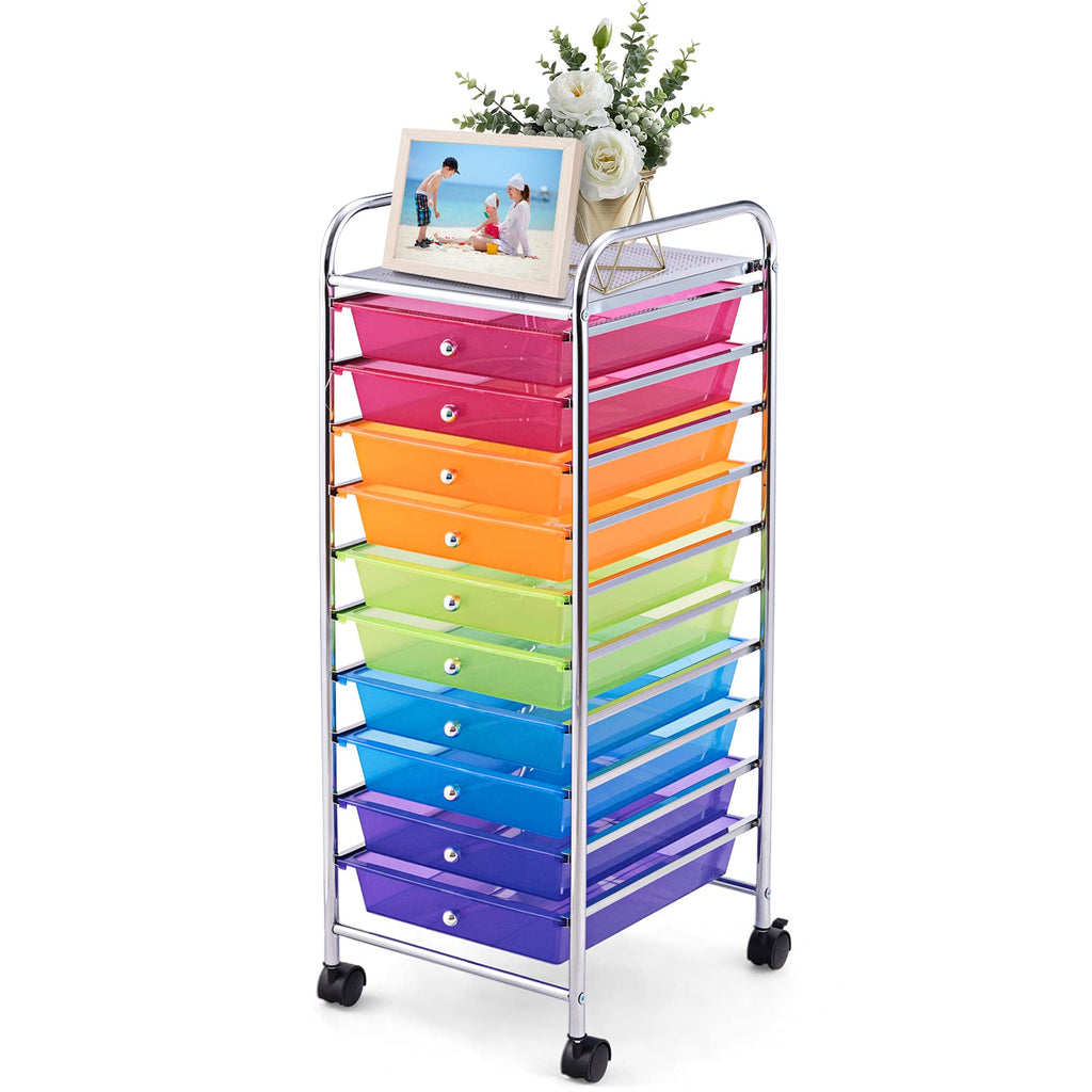 10 Drawer Rolling Storage Cart with Lockable Wheels N19295