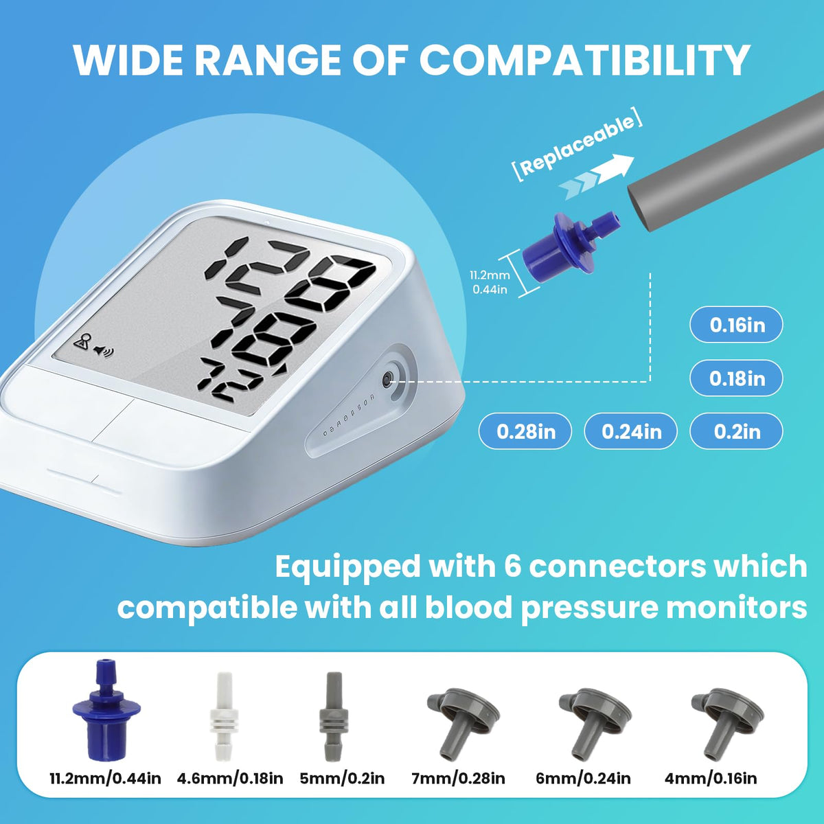 Extra Large Blood Pressure Cuff Replacement, 8.7"-23.6" Adjustable Upper Arm Cuff X307