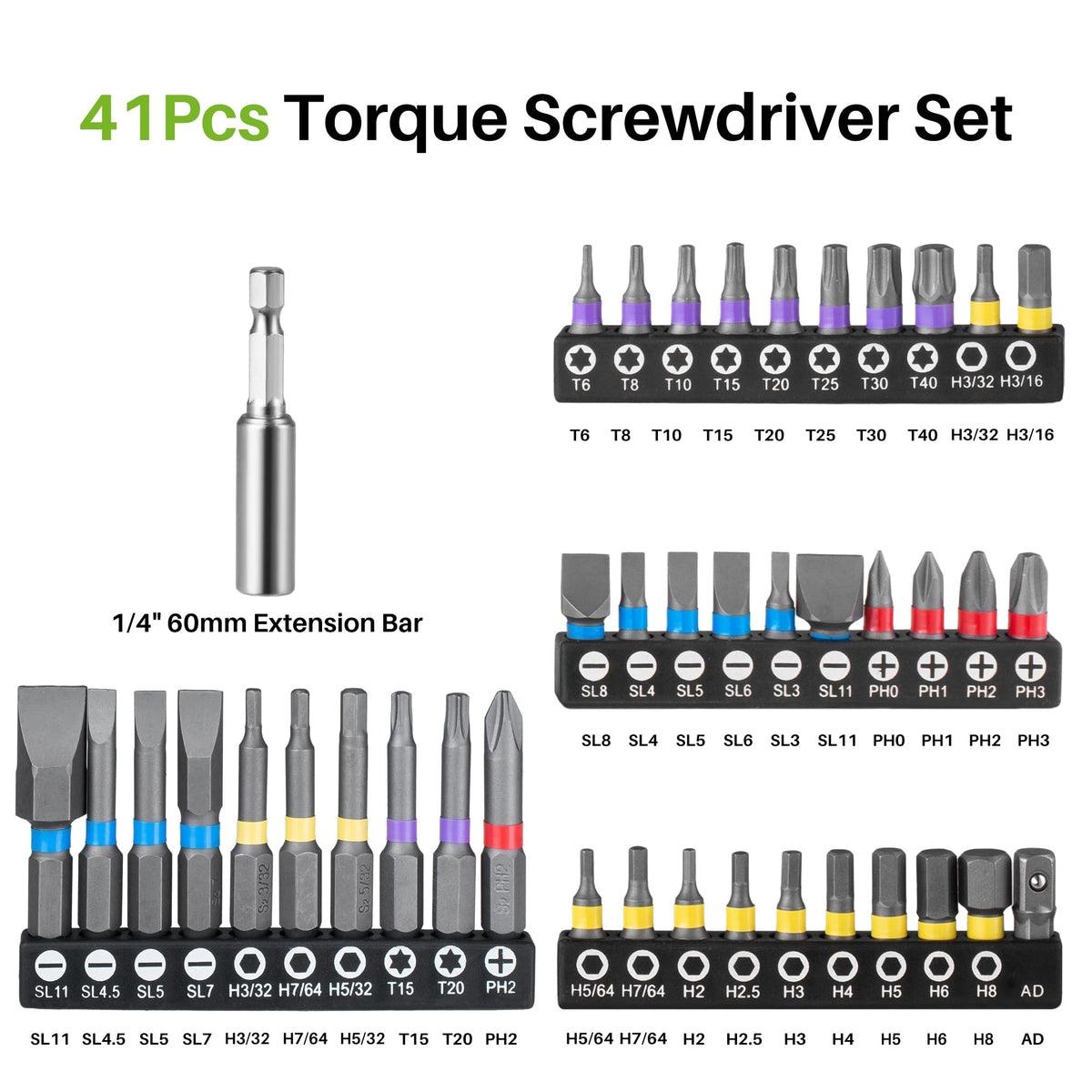 43Pcs Torque Screwdriver V2501